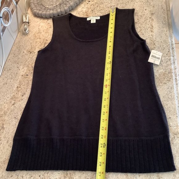 Coldwater Creek Black Knit Sleeveless Top Sz Med NWT Wool Blend - Picture 4 of 6